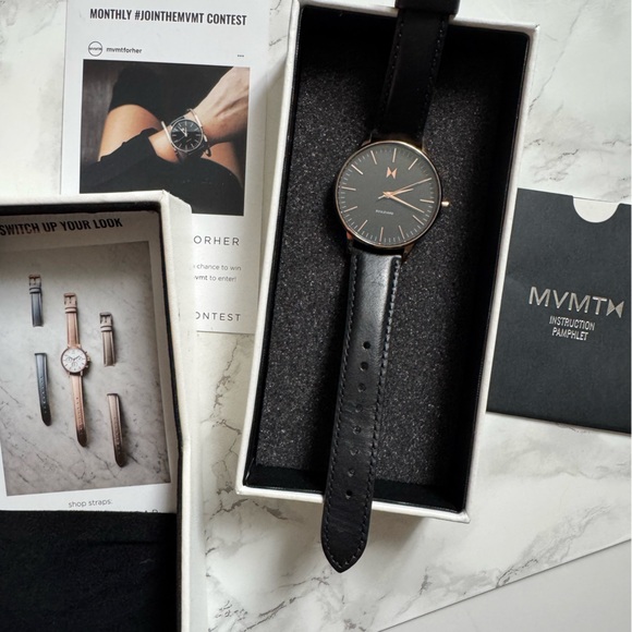 MVMT Watch . NWOT  Black & Rose Gold . - Picture 3 of 14